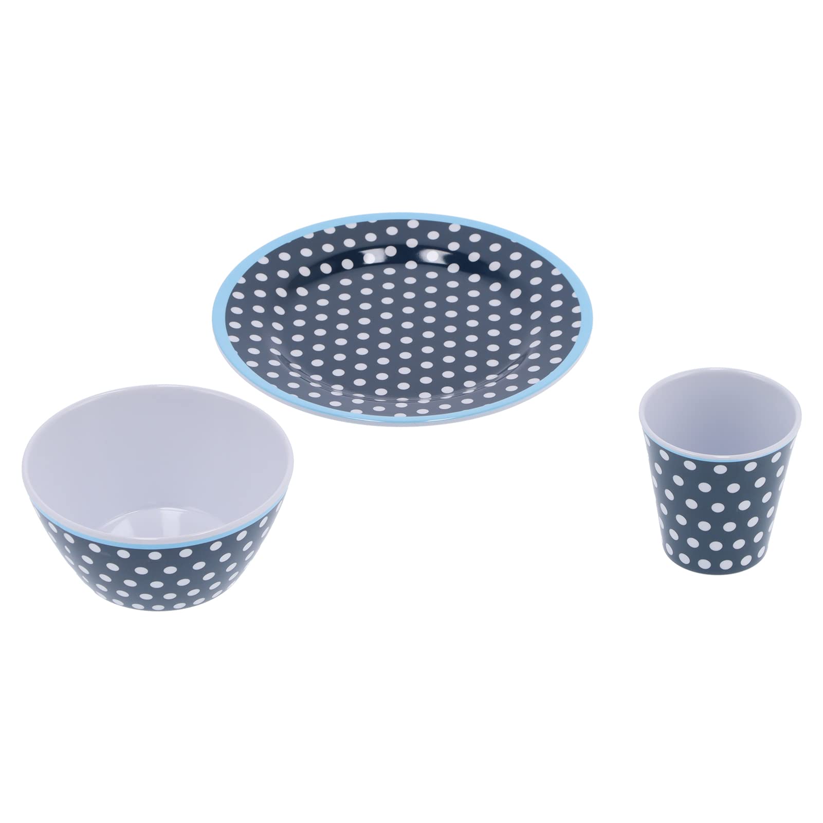 Juego de vajillas de punto azul oscuro de 12 piezas, plato de platos de ensaladera de tazas de material de melamina, elegante para restaurante en casa, vajilla con duración y