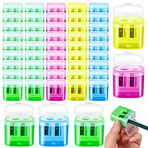 Taille-crayons manuels double trou pour crayons de couleur et rentrée scolaire