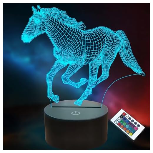 Horse Gifts for Girls, Horse Night Light. Horse Lamp with Remote Control 16 Colors Changing for Kids Room Holiday Xmas Gifts