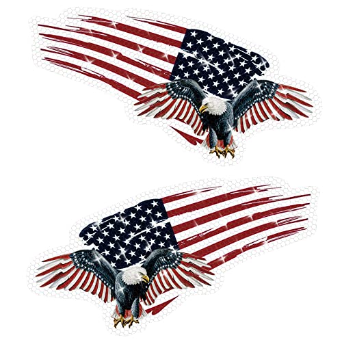 Reflective American Eagle Magnet for Car Waterproof Patriotic Waving USA Flag Magnetic for Auto Truck Vehicle 10.78 x 5.6 for Military Memorial Day Patriots Veterans Day 4th of July