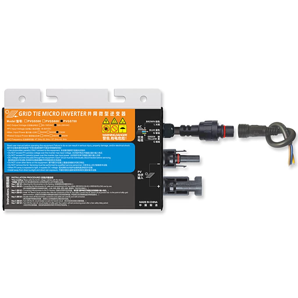 Inwerter solarny 700 W Micro PV Grid-tie Microinverter DC18-60V do AC230V mikroinwerter mini inwerter solarny wodoodporny IP55 inwerter sieciowy