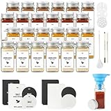 JAECU 24 Piezas Botes Especias Cristal con Tapa de Aluminio, 120ml Frascos...