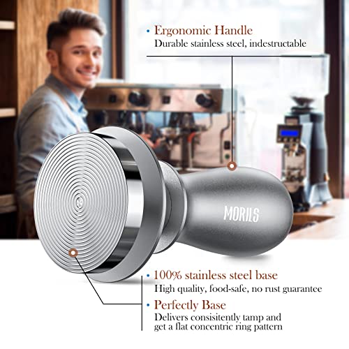 Espresso Tamper 53Mm, Morils Constant 30Lb Coffee Tamper With Calibrated Spring Loaded, Stainless Steel Base Hand Coffee Tamper Fits For All 54Mm Portafilters Espresso Accessories #TOP7