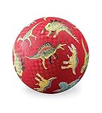 Crocodile Creek - Dinosaurs Rubber Playground Ball - Ships Inflated, PVC-Free, Durable Design for...