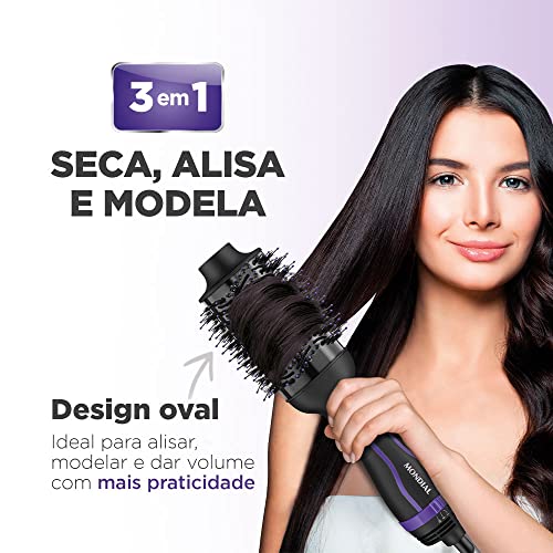 Escova Secadora, Mondial, Preto/Roxo, 1200W, 220V - ES-08