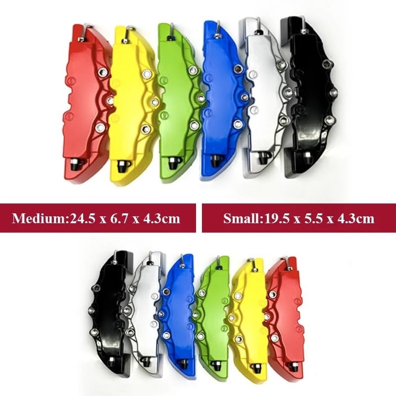 4 szt. / 2 Osłona zacisku hamulcowego ABS 3D do samochodu, tarcza hamulcowa, pasuje Dodge, Jeepa Osłona Zacisku Hamulca(2Pcs Black M Size)