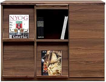 日本製　マガジンラック　ウォールナット色　展示品 Amazon｜トップ 日本製 120 マガジンラック (ウォールナット)｜本棚