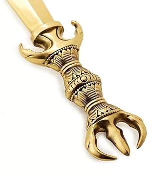 【修縁堂】密教法器 文殊菩薩 知恵神剣 金剛剣 仏教法具 真鍮製 16CM Amazon|密教法具 三鈷剣 利剣 文殊剣 不動明王の剣 文殊菩薩の
