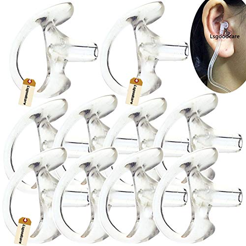 Earmold Earbuds Clear, Lsgoodcare Silicone Insert Earmolded Earpiece Ear Buds Left Ear Large