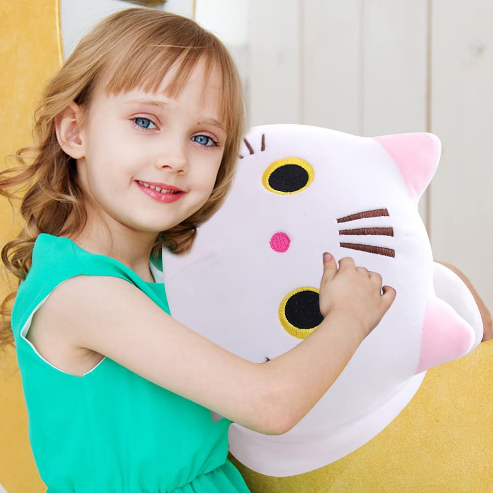 OUKEYI Coussin chat en peluche noir de 40 cm, oreiller chat noir, oreiller lombaire en peluche pour chat, décoration mignonne pour chat, coussin de décoration pour la maison pour enfants, cadeau