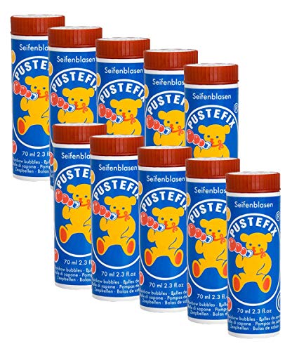 Pustefix Seifenblasen 70 ml Großpackung Made in Germany für Kinder & Erwachsene (10 Dosen, Seifenblasen)