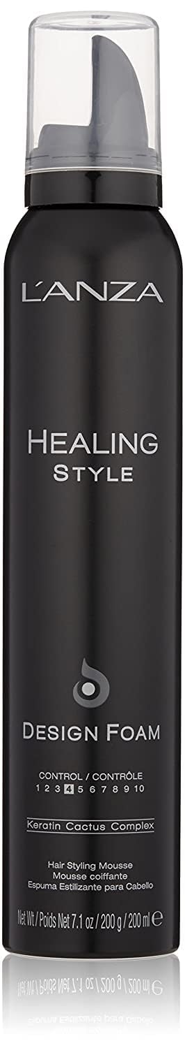 L'anzaHealing Style Design Foam with Low Hold Effect, Boosts Shine and Adds Body, With UV and Heat Protection to Prevent Sun and Styling Damage (7.1 Fl Oz)