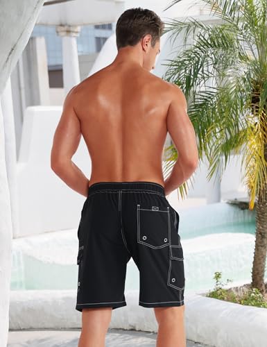 Image of BOJIN Mens Swim Trunks 9 inch Quick Dry Stretch Swim Shorts Mesh Lining Bathing Suits Swimwear Beach Shorts with Pockets