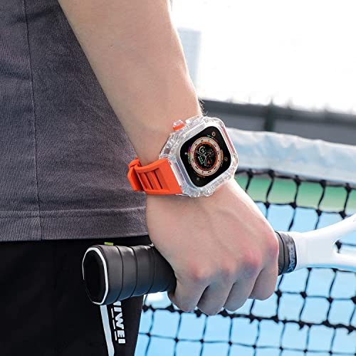 Bracelet en caoutchouc avec coque Apple Watch Ultra pour le sport et le quotidien