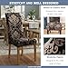 Lalluxy Chair Covers for Dining Chairs Set of 4, Stretchy Soft Parson Chair Covers Removable Washable Kitchen Dining Room Chair Slipcovers with Elastic for Universal Fit (Black Vintage)