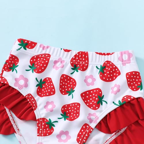 Image of Baby Swimsuit Girl Two Piece Bathing Suit Toddler Girls Summer Beach Ruffle Tankini Swimwear 1-7Y