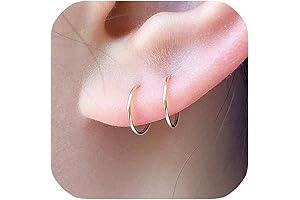 8mm 20 Gauge 14k Gold Huggie Hoop Earrings for Women