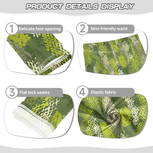 Green Snake Skin Girls Leggings Soft Stretch Workout Yoga Dance Pants for Kids Casual Tights3