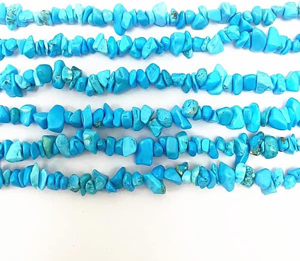 3-5mm Natural Blue Turquoise Gemstone Chips Loose Beads Semi Precious for Jewelry Making DIY Handmade Craft Supplies 1 Strand per Bag Approxi 32" - Image 3