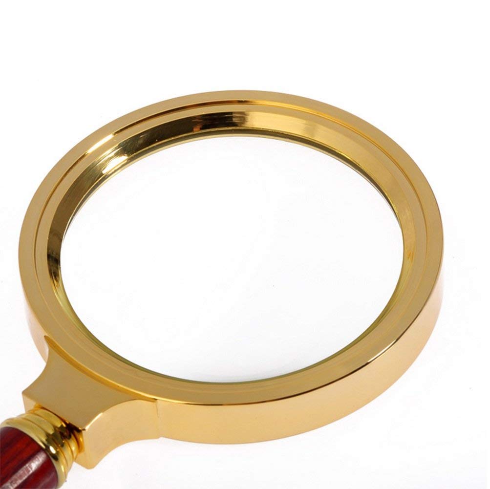 Lupas 5X Lupa de Mano Lupa de lectura con Mango Rojo Gafas de vidrio para leer libros Periódicos Pasatiempos Observación Aula Ciencia