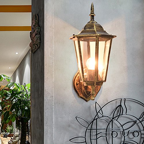 Lampe murale extérieure rétro bronze étanche pour balcon et escalier