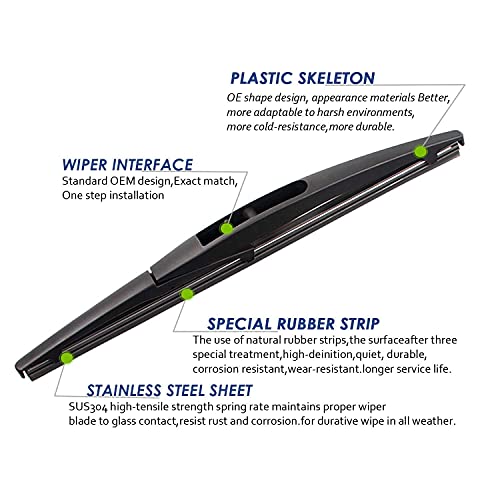 Oem Quality Parrati Premium All-Season Rear Windshield Wiper Blades For Original Equipment Replacement 10" (Pack Of 2) #TOP2