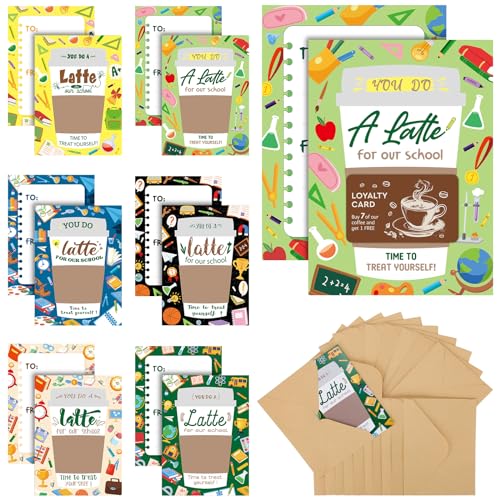 Zhanmai Pacote com 60 porta-cartões de presente de café com envelopes, porta-cartões de presente com