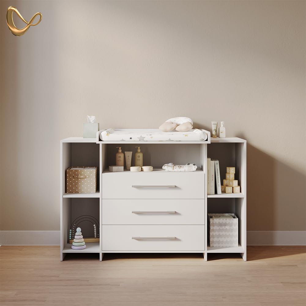 Livinity Commode à Langer Torino, Blanc, XL avec tiroirs