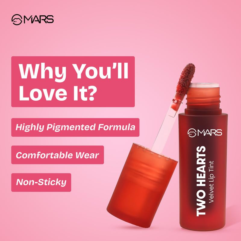 Image of MARS Love Track Velvet Lip Tint (2.8ml) (EIGHT KISSES) | Velvet Matte Finish | Non-Sticky & Lightweight | Highly Pigmented | Comfortable Wear