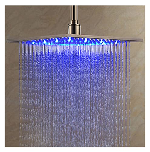 Oesen Shower Panel Tower Luxury Led Color Light 30Cm Big Rainfall Shower Head Stainless Steel Brushed Nickel 12" Shower Head Led Shower Column Stainless Steel Brushed #TOP2