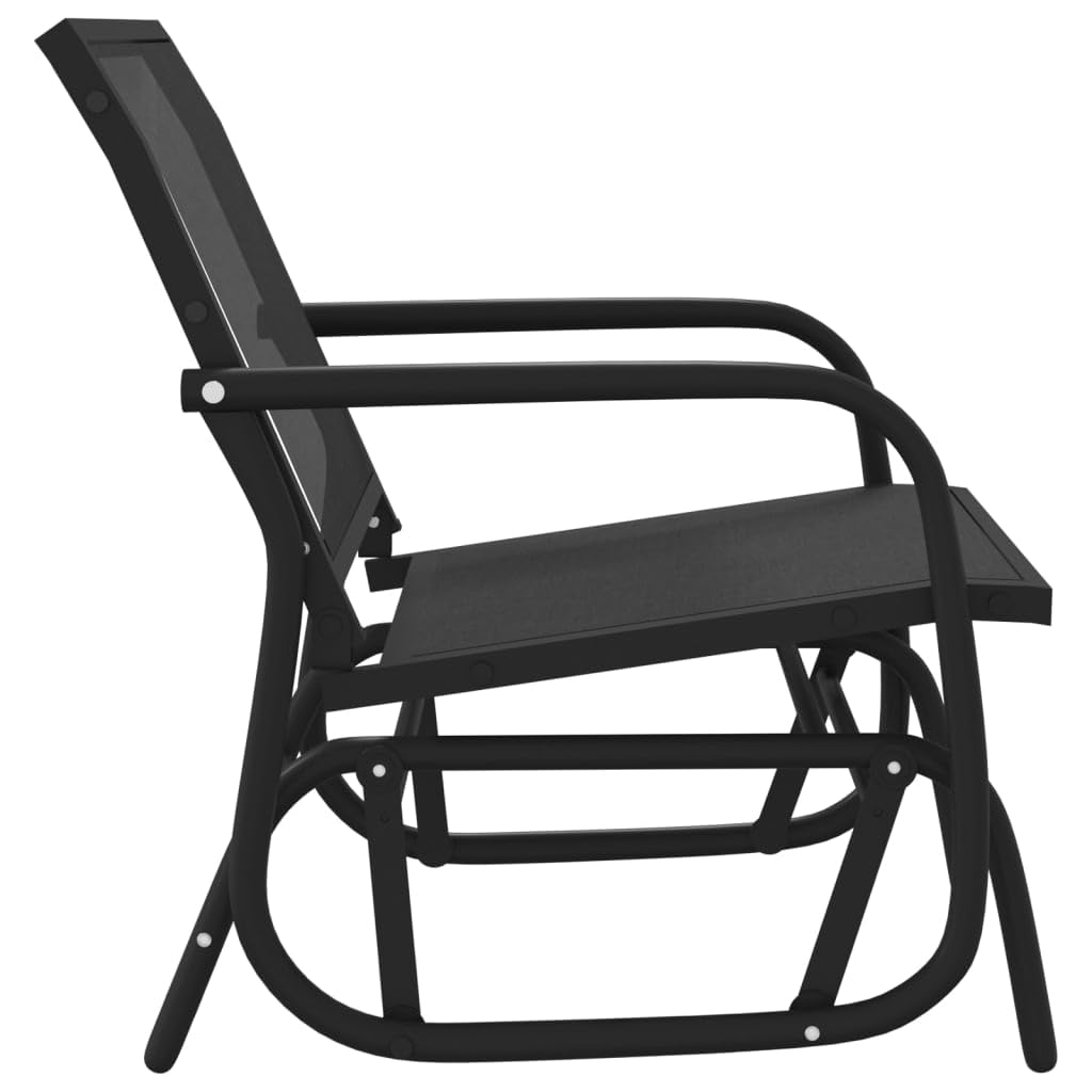 2 sedie a dondolo da giardino, 61 x 76 x 87 cm, in acciaio textilene, resistenti alle intemperie, regolabili, per terrazza, balcone, giardino, con comodo schienale e braccioli, per