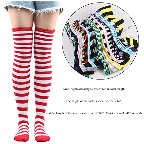 ASFGIMUJ Striped Thigh High Socks Women Christmas Over The Knee Stockings - image 4