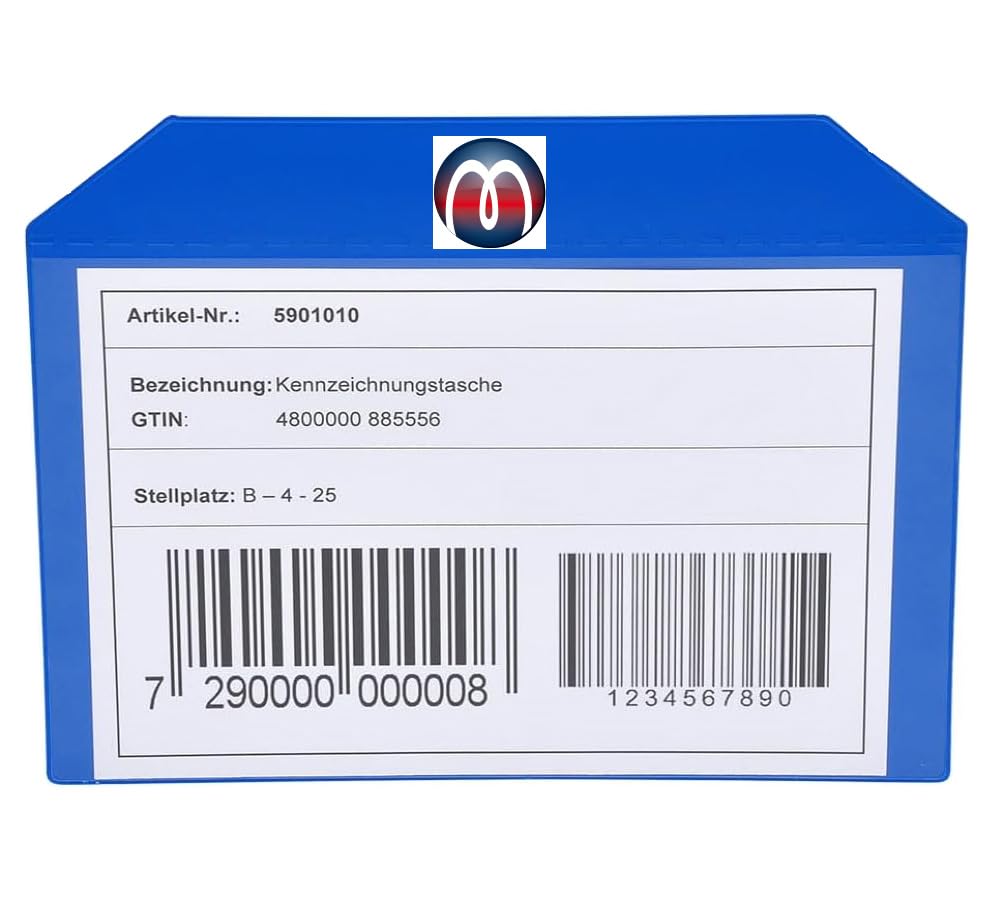 5x Magnet-Kennzeichnungstaschen A5 - Blaue Dokumententaschen Mit Magnetstreifen