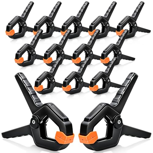 14 Pack Spring Clamps Backdrop Clips Balloon Arch Clips 3.5 inch Heavy Duty Clip Plastic Small Spring Clip Wood Clamps for Backdrop Stand Crafts Tarp Woodworking Pool Cover Photography