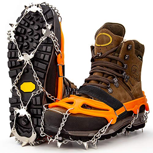 Alpen Bears Crampones ligeros premium 100% ergonómicos - Crampones de nieve antideslizantes de alta resistencia - Cadenas...