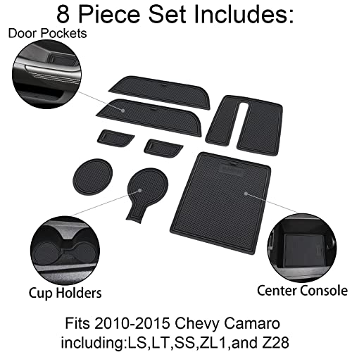 Set de 8 insertos para portavasos y consola interior para Chevy Camaro 2010-2015 miniatura 4