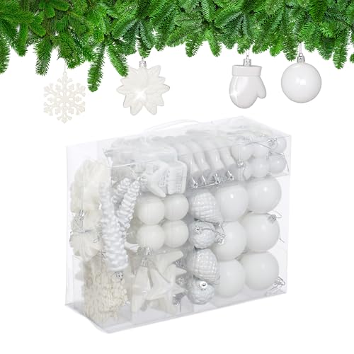 Relaxdays Weihnachtskugeln 100er Set, glitzernd, matt & glänzend,...