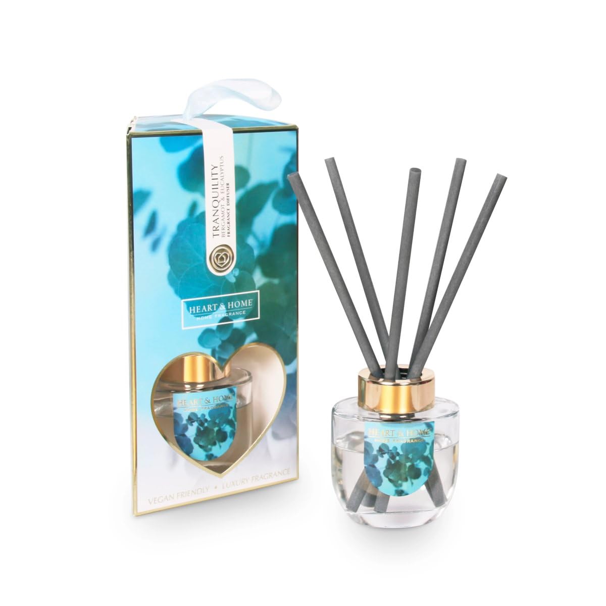 Heart And Home Heavenly Heart & Home Serene Scents Tranquility Fragrance Diffuser - Luxury, Flame Free, Long Lasting Aroma | Fresh & Woody Size 12