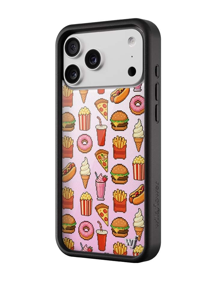 Image of Wildflower Cases - Compatible with iPhone 16 Pro Max | Protective Black Bumper, 6.5ft Drop Test Certified, Women Owned Small Business | Food Court