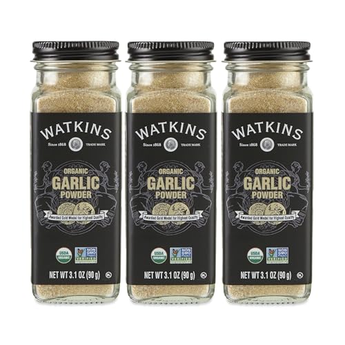 Image of Watkins Gourmet Organic Spice Jar, Garlic Powder, 3.1 Ounce Jar, 3 Count