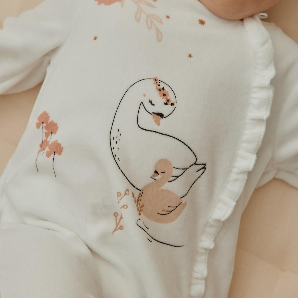 Petit Béguin - Lot de 2 pyjamas bébé en velours ouverture zippée Perle