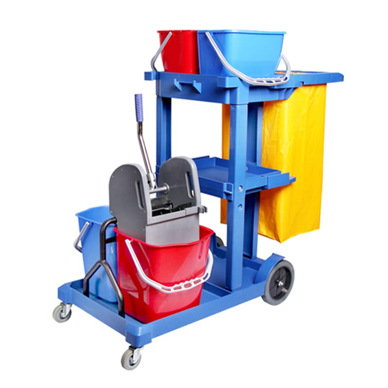 Zafir Carro de Limpieza con Cubo Doble de Polipropileno (Azul)