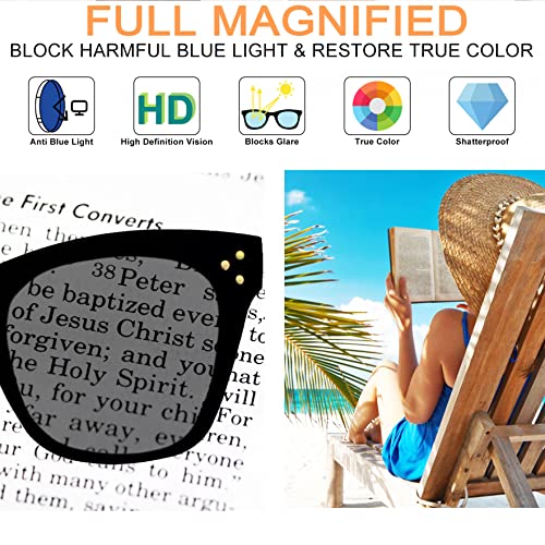 Large Reader Sunglasses for Women 1.5 Cat Eye Reading Glasses UV Filter Durable 1.0 1.25 1.5 1.75 2.0 2.25 2.5 2.75 3.0 Black 1504