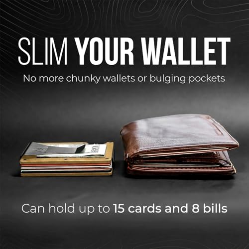 Image of Mountain Voyage Co Minimalist Wallet for Men & Women - Slim RFID Wallet, Scratch Resistant, Credit Card Holder & Money Clip, Easily Removable Money & Cards, (Khaki Leather)