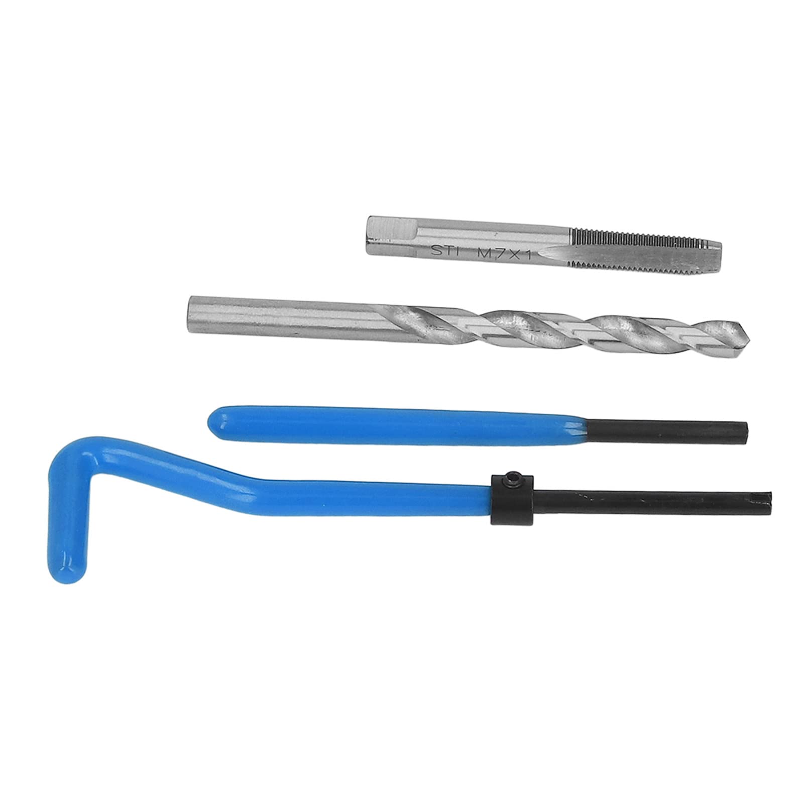 Cocoarm Kit di Riparazione Filettatura da 30 Pezzi Utensile per Inserti per Maschi da Trapano in Acciaio M7x1 con Strumenti di Installazione e Rottura Capocorda per Meccanici di Officine di (Blue)