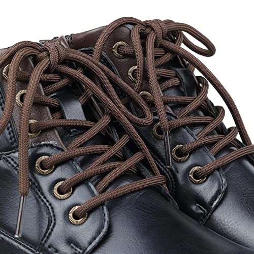 Stepace Round Shoelaces [2 Pairs] Heavy Duty Boot Shoe Laces For Hiking Work Boots Brown-120(High Density) #TOP1