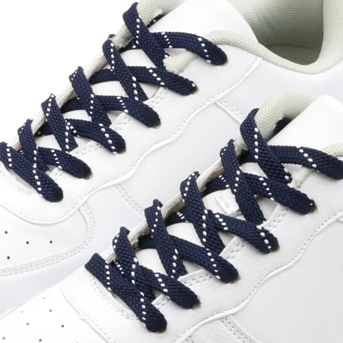 Image of Flat Shoelaces Multicolor Twill Point Thick Shoe Lace Shoestring 2 Pair