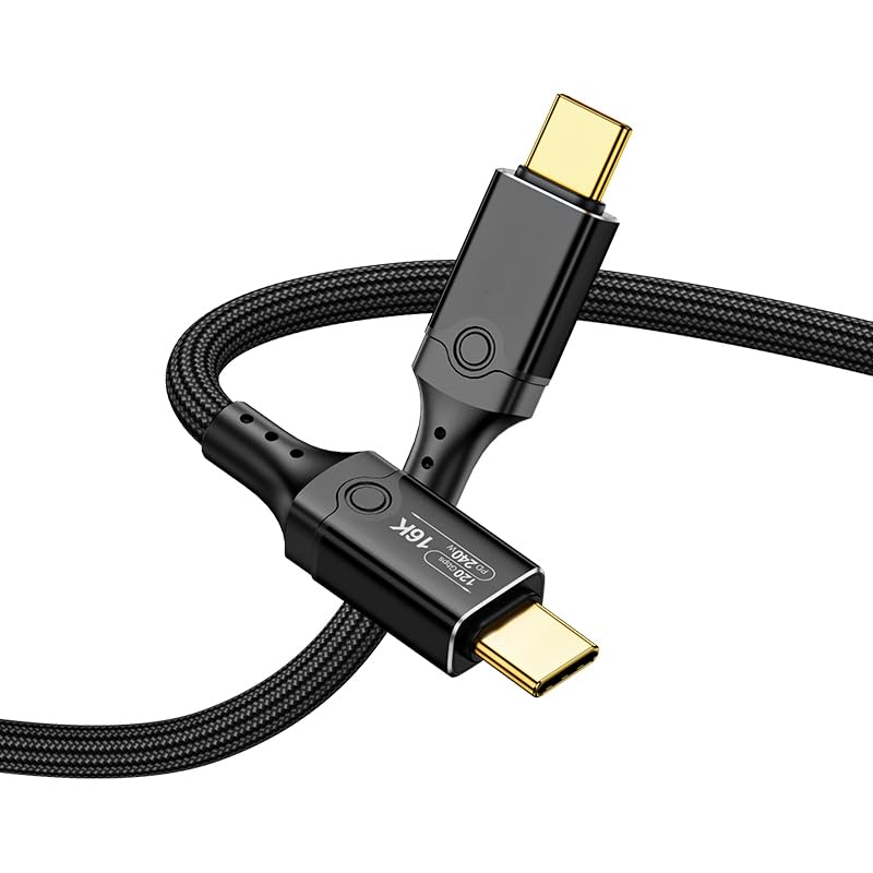 120Gbps Thunderbolt 5 Cable, 5 FT USB C Cable, 120Gbps Bandwidth for 16K/Dual 8K, 240W Fast Charging, 16K@60Hz Compatible with MacBook M4 Pro,Dock, Lenovo