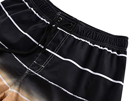 Image of Nonwe Men's Beachwear Quick Dry Striped Board Shorts