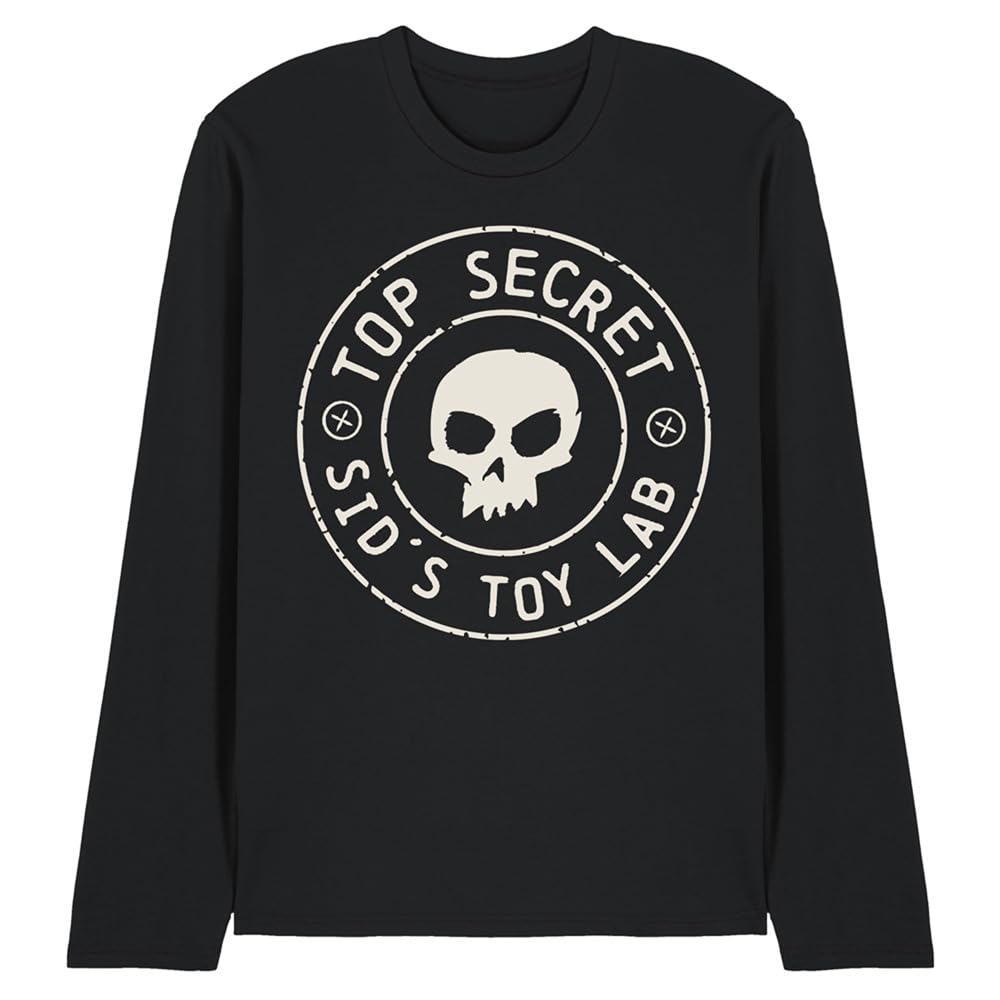 Disney Toy Story Sid'S Toy Lab Badge Unisex Long Sleeve T-Shirt, Black, XX-Large